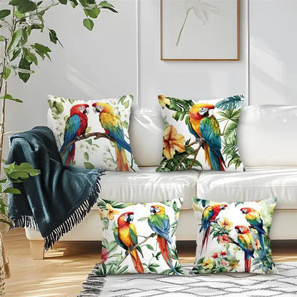 Coussin Perroquet-Déco Exotique