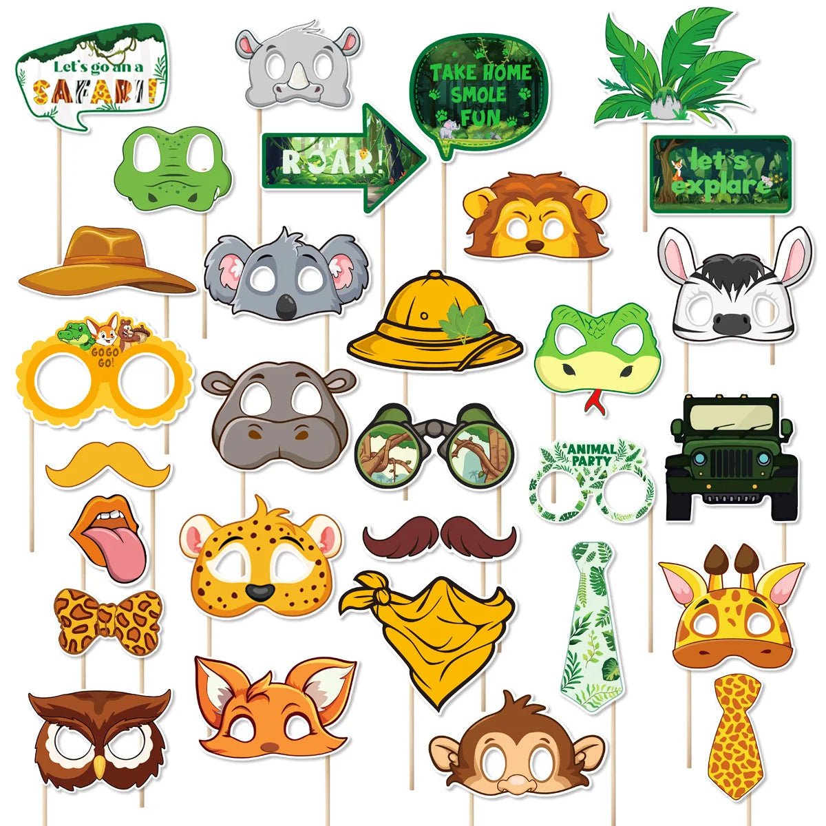 Accessoire Photobooth Safari-Déco Exotique