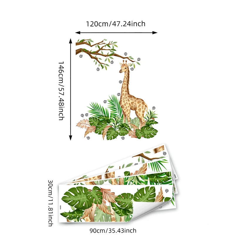 Stickers Girafe et Feuille