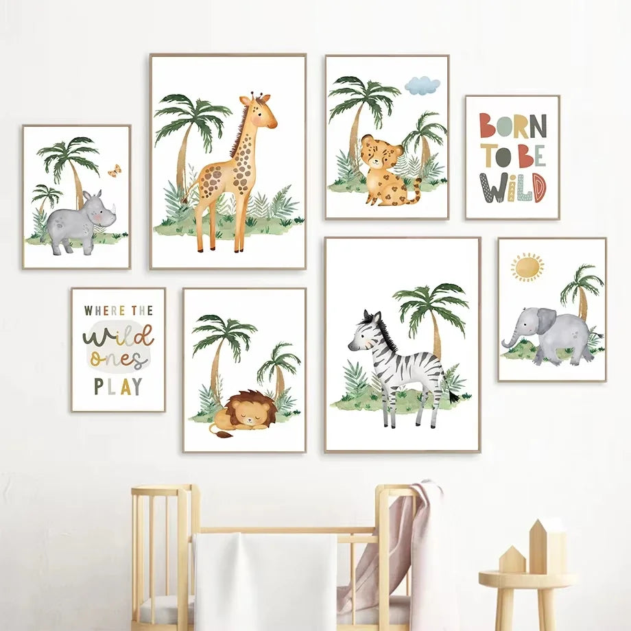 Affiche Murale Jungle Enfant-Déco Exotique