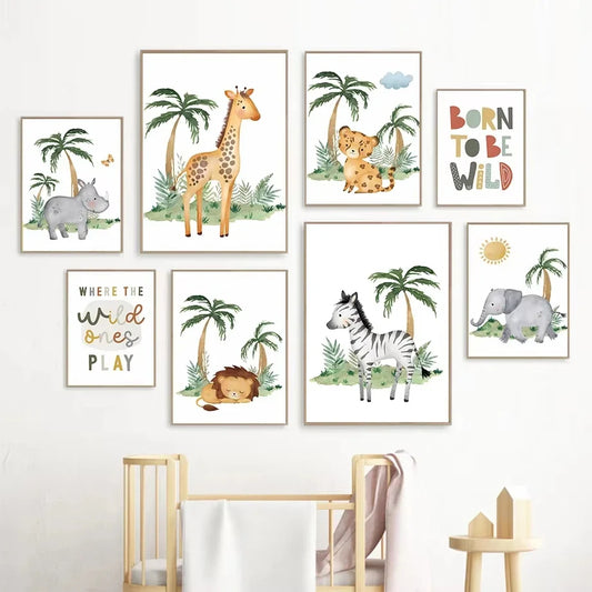 Affiche Murale Jungle Enfant-Déco Exotique