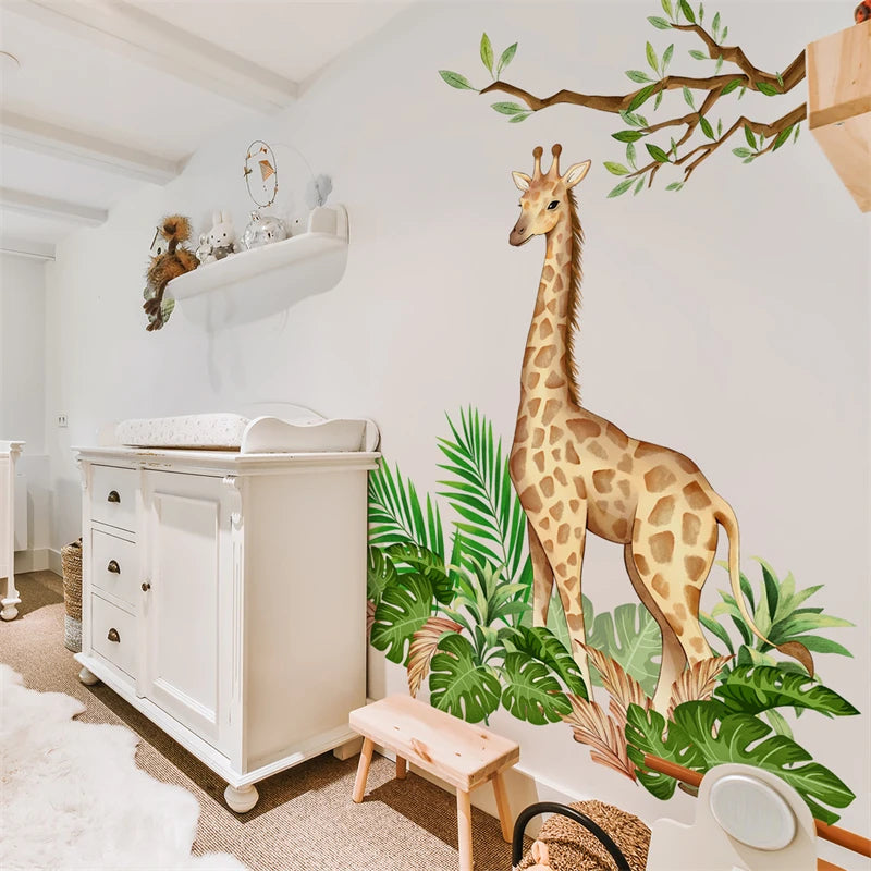 Stickers Girafe et Feuille