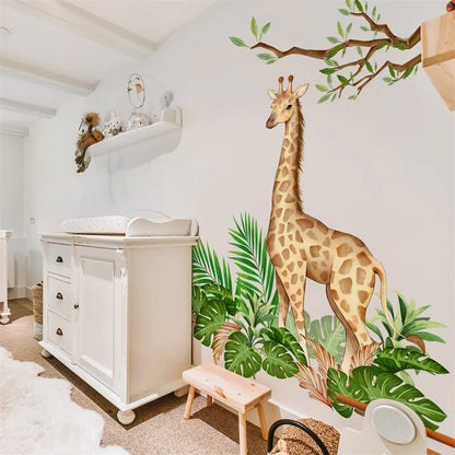 Stickers Girafe et Feuille