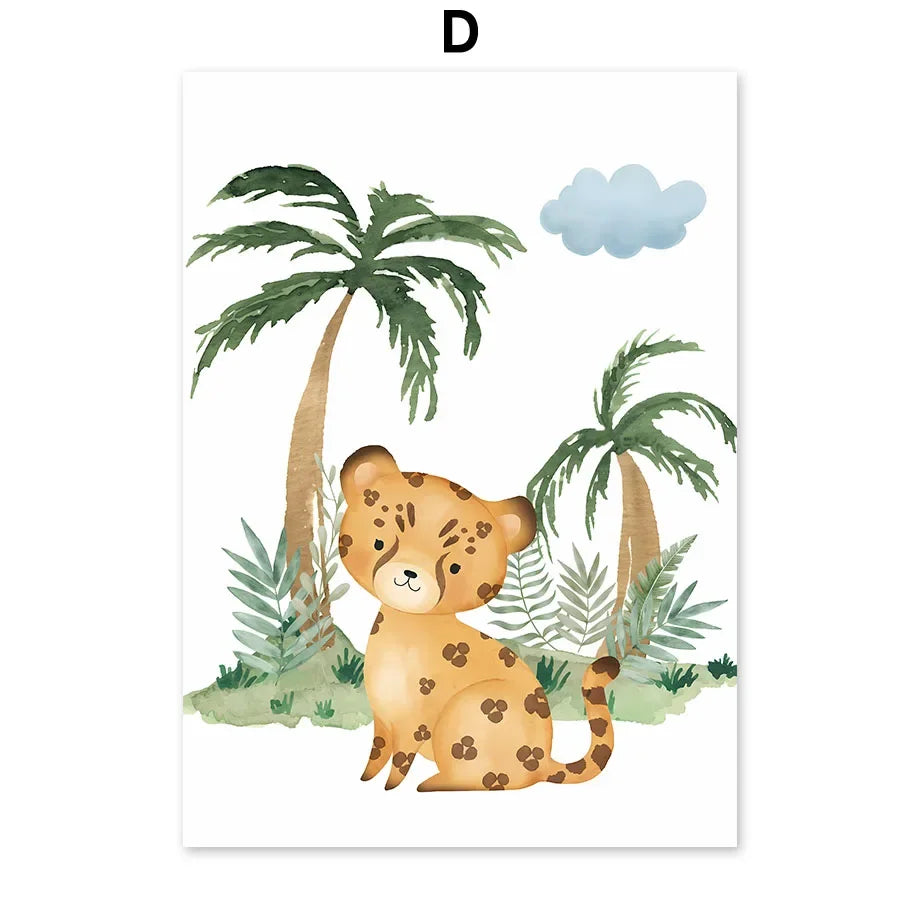 Affiche Murale Jungle Enfant-Déco Exotique