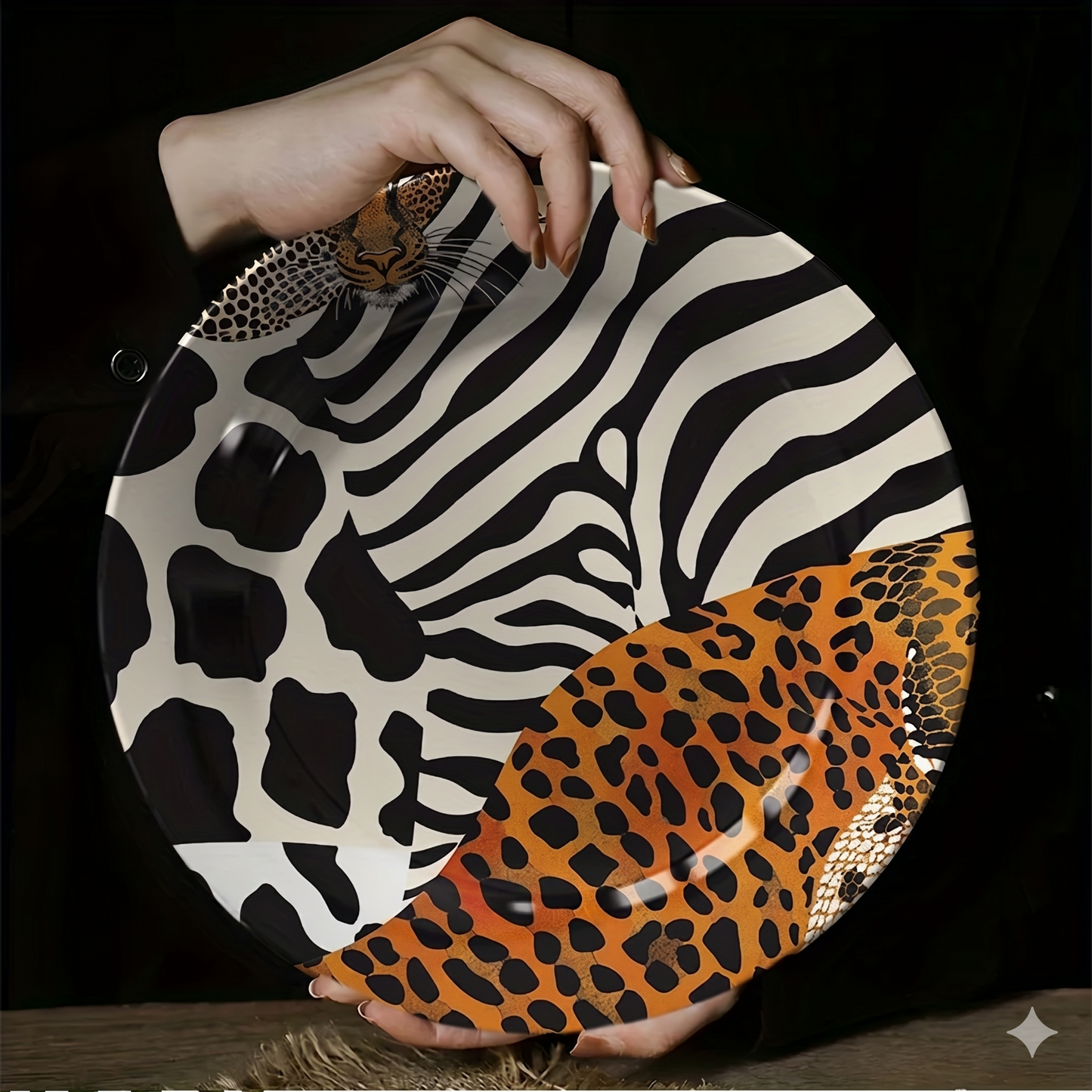 Assiette Décoratif Motif Animal-Déco Exotique