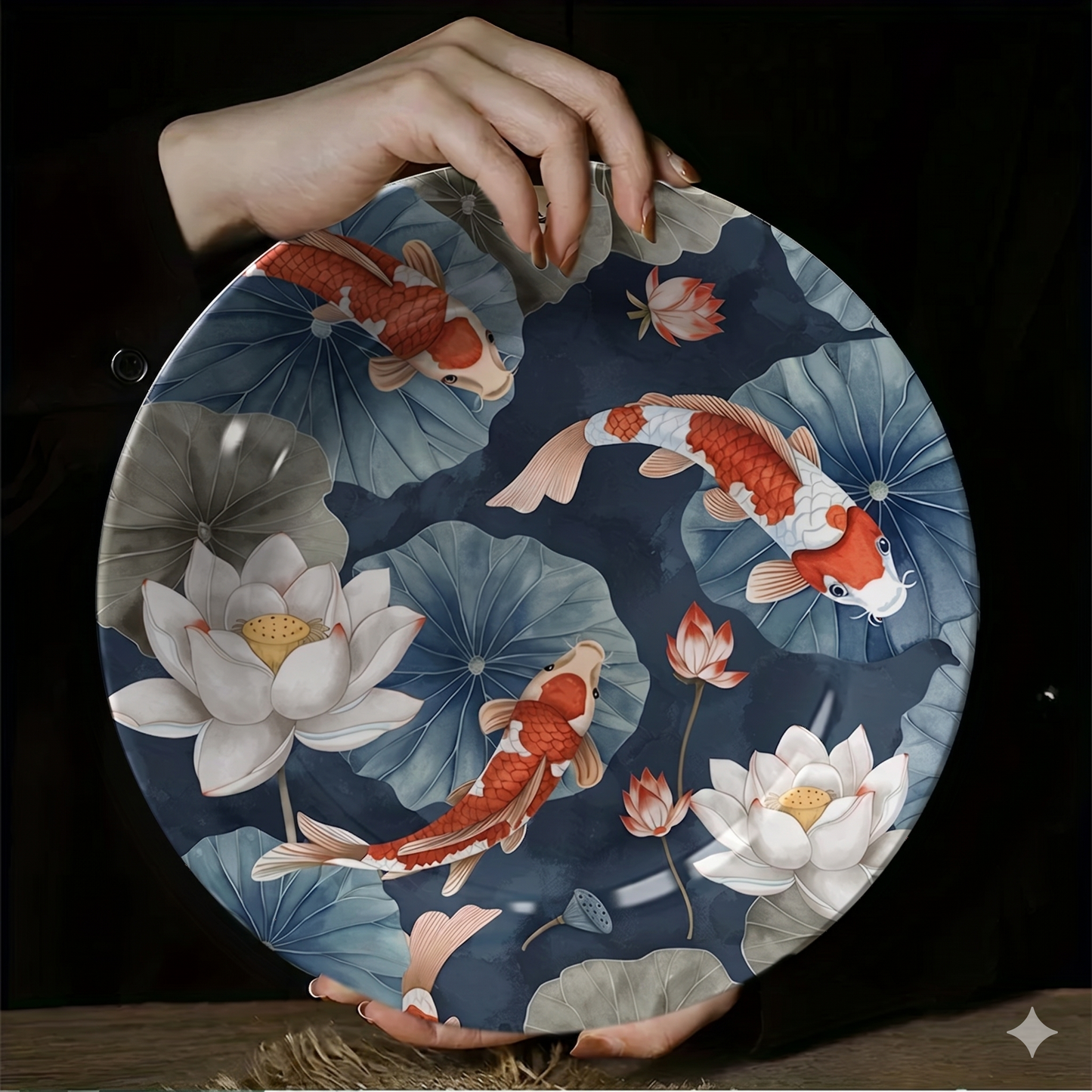 Assiette Décorative Carpe Koï-Déco Exotique