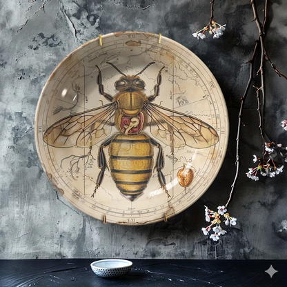 Assiette Murale motif Abeille-Déco Exotique
