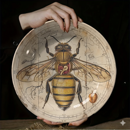 Assiette Murale motif Abeille-Déco Exotique