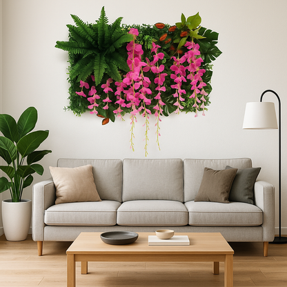 Tableau Végétal Fleurs Roses- Déco Exotique