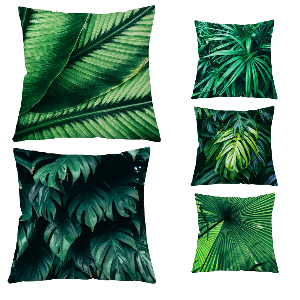 Coussin Jungle Feuillage Vert