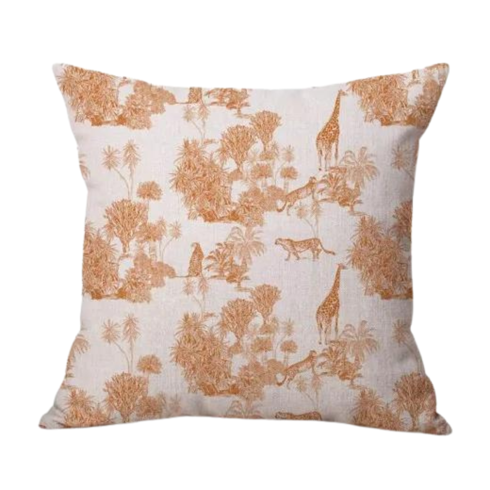 Coussin Savane Orange Beige Déco-exotique.fr