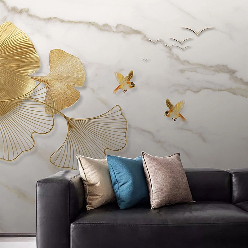 Papier peint Ginkgo Doré Déco-exotique.fr