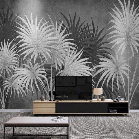 Papier peint Jungle Palmier noir et blanc Déco-exotique.fr