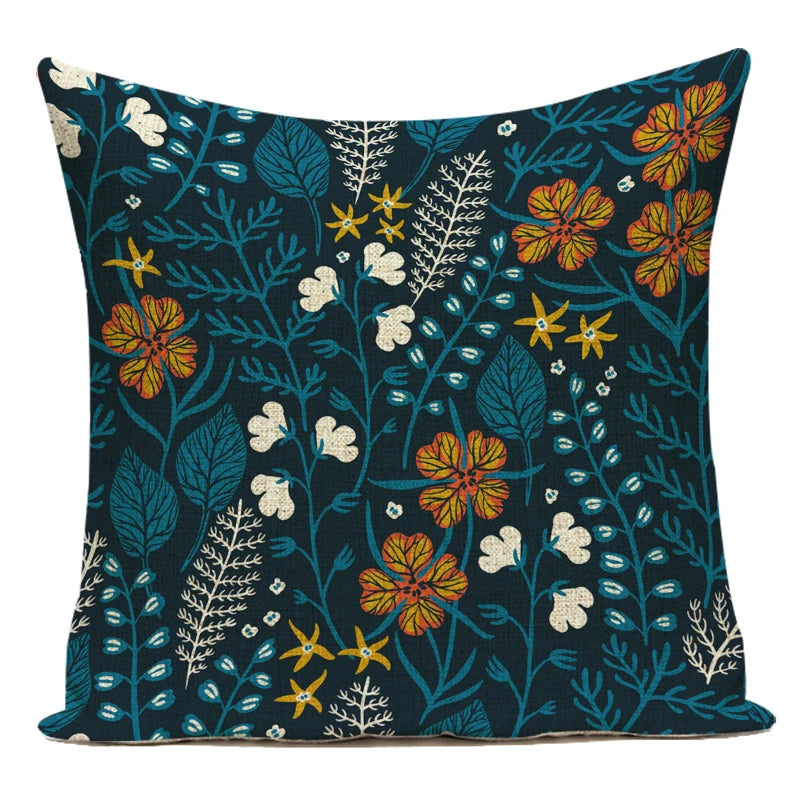 Coussin Jungle Bleu Profond Déco-exotique.fr