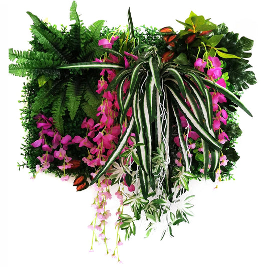 Tableau Végétal Vert et Rose- Déco Exotique