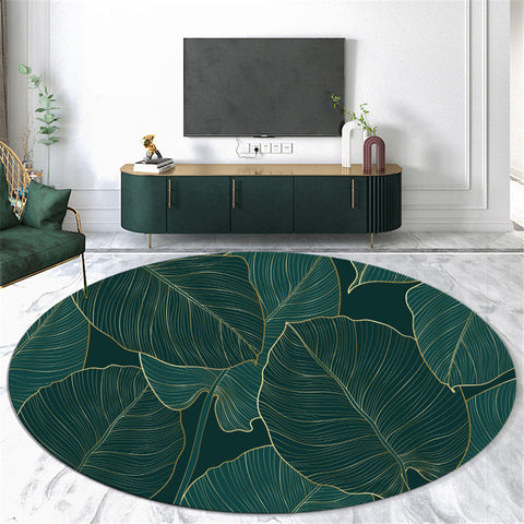 Tapis Jungle Feuille Rond Déco-exotique.fr