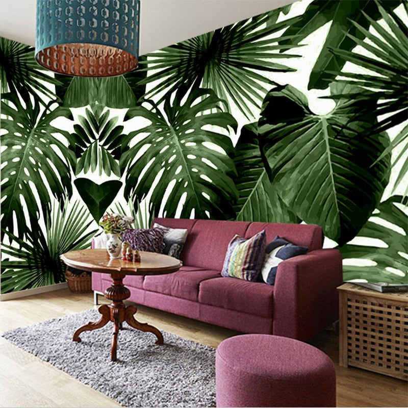 Papier peint Tropical Grandes Feuilles Déco-exotique.fr