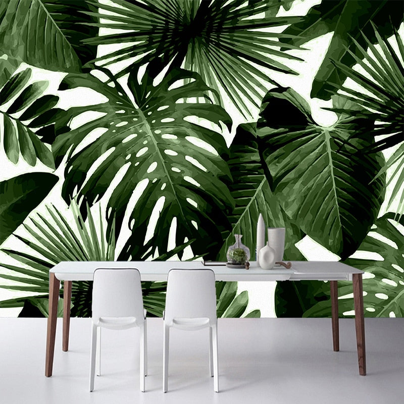 Papier peint Tropical Grandes Feuilles Déco-exotique.fr