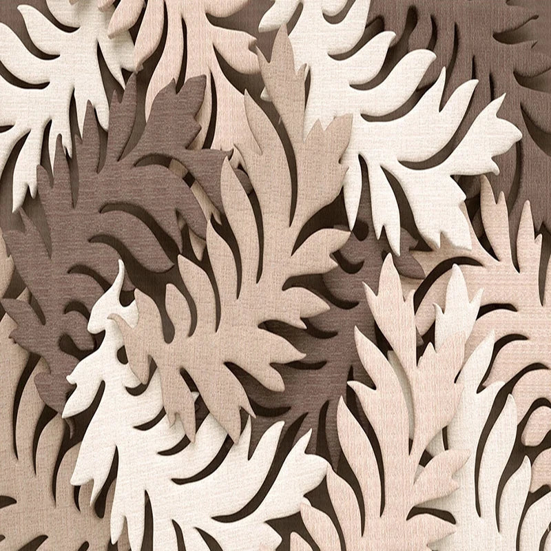 Papier peint Feuillage Marron 3D- Déco Exotique