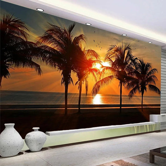 Papier peint Coucher de Soleil Palmier- Déco Exotique