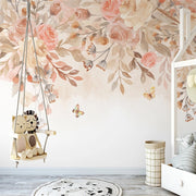 Papier peint Jungle Rose-Taupe Déco-exotique.fr