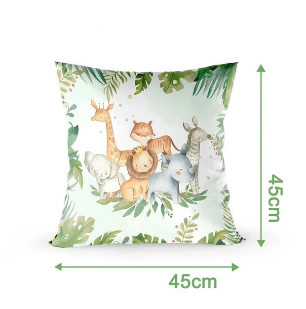 Coussin Jungle Animaux Chambre Bébé Déco-exotique.fr