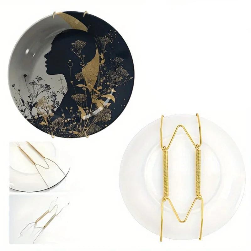 Assiette Décorative Murale Motif Silhouette Femme-Déco Exotique
