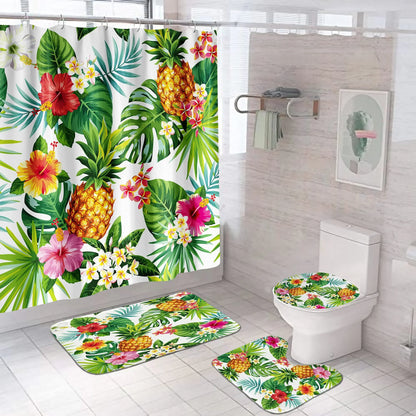 Rideau de douche Tropical Exotique et Tapis-Déco Exotique