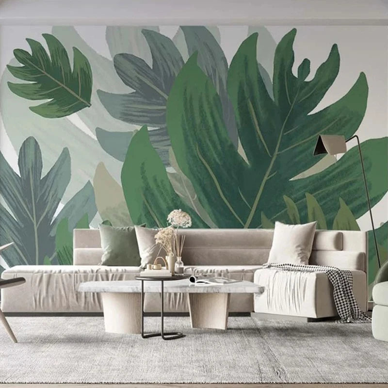 Papier Peint Jungle Grandes Feuilles Déco-exotique.fr