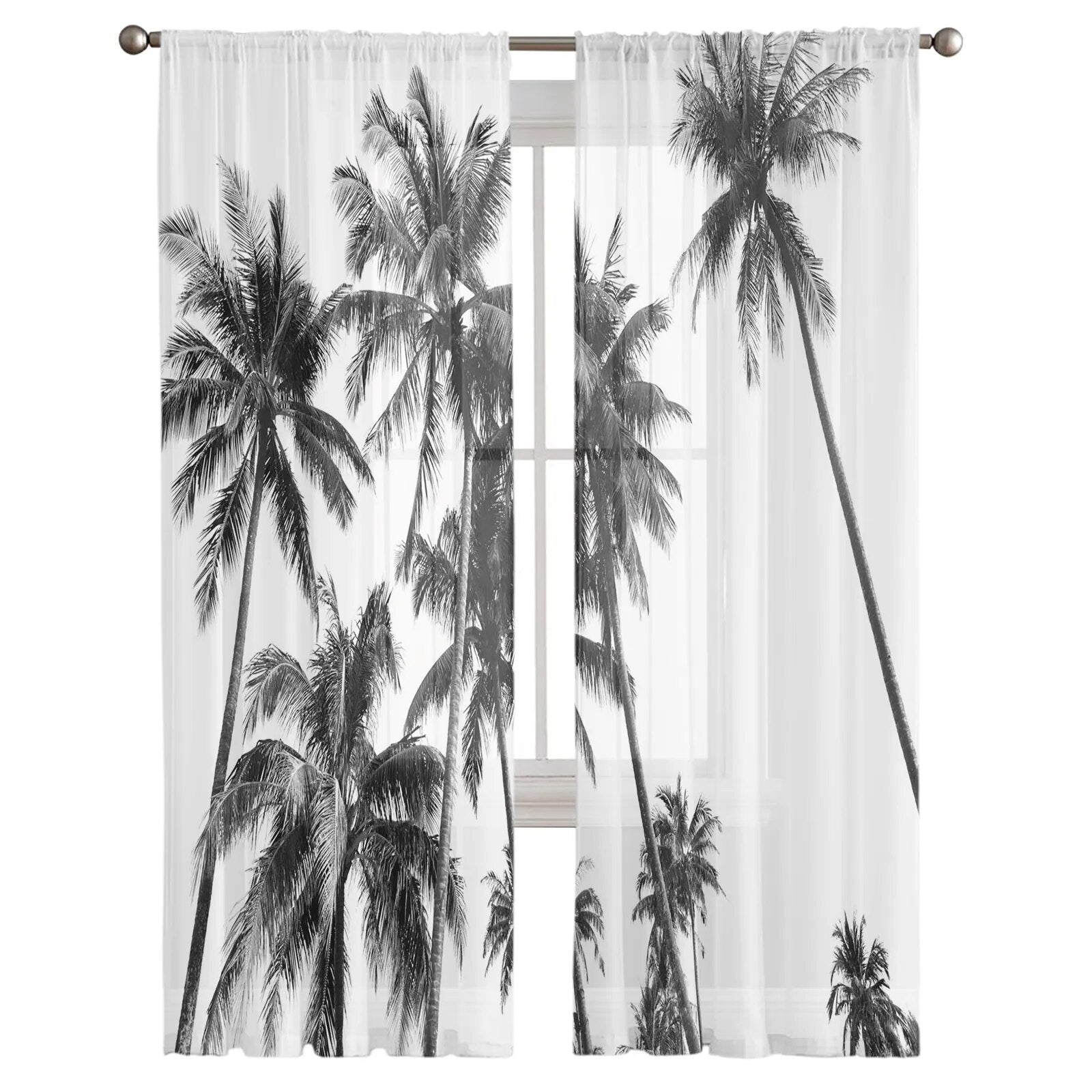 Rideau Tropical Noir et Blanc Déco-exotique.fr