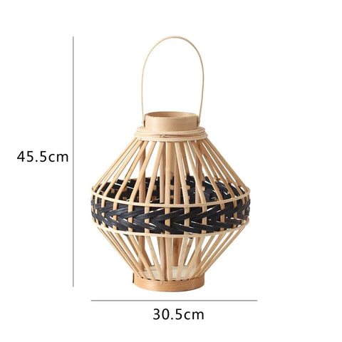 Lampe Bambou Noir Déco-exotique.fr