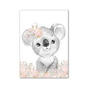 Poster Safari Bébé Rose Personnalisable Déco-exotique.fr