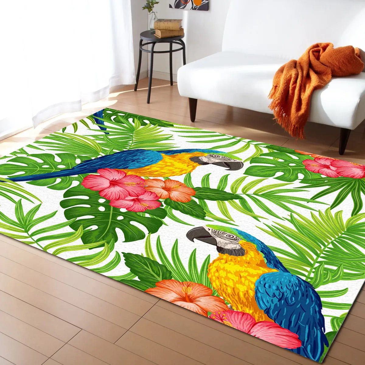 Tapis Jungle Tropicale Perroquet Déco-exotique.fr