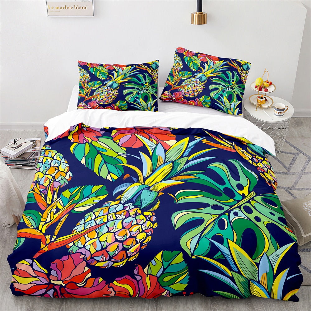 Housse de couette Tropical Ananas Déco-exotique.fr