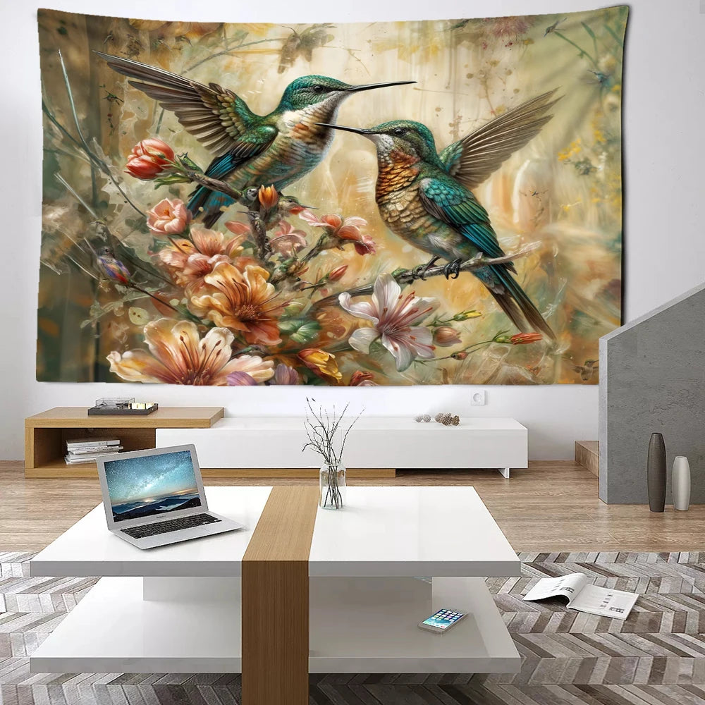 Tenture Vintage Colibri- Déco Exotique