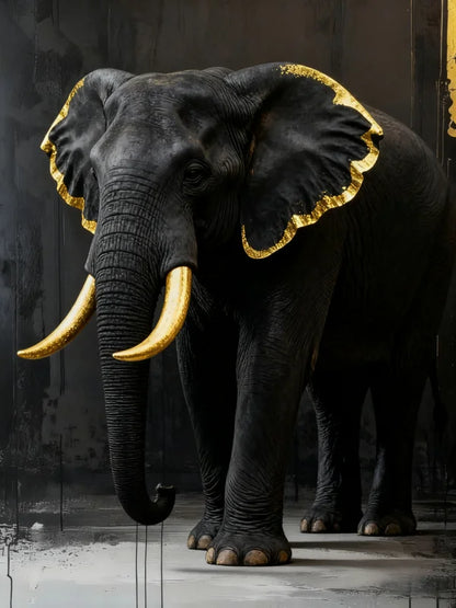 Poster Animaux Noir et Or-Déco Exotique