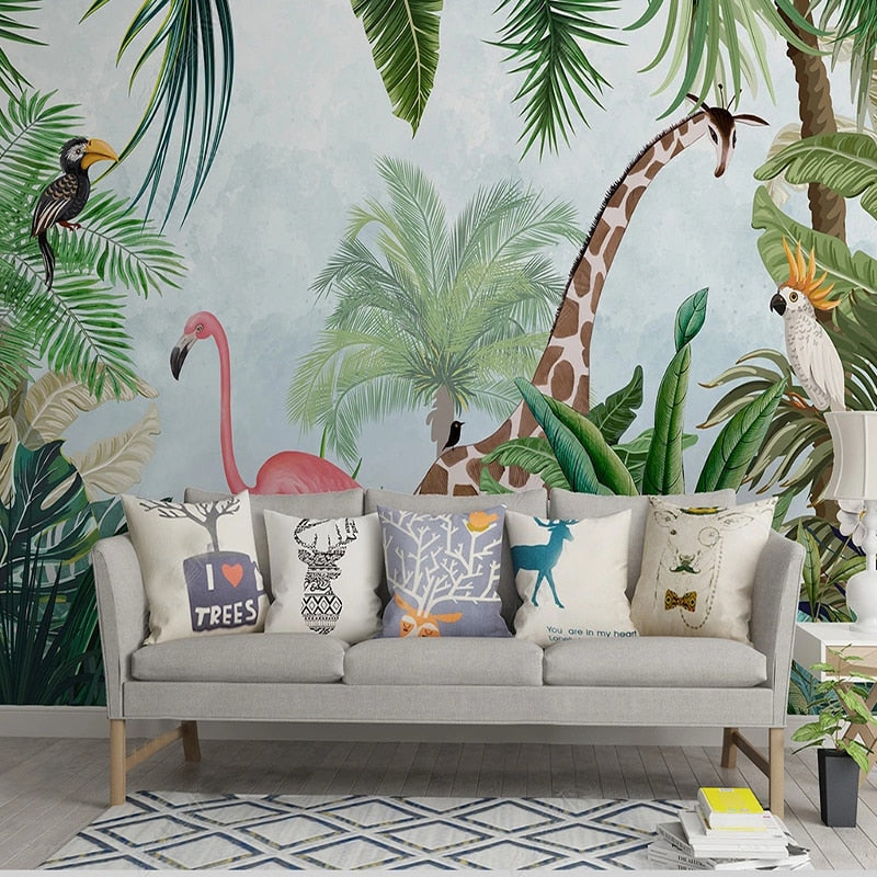 Papier peint Forêt Tropicale et Animaux Déco-exotique.fr