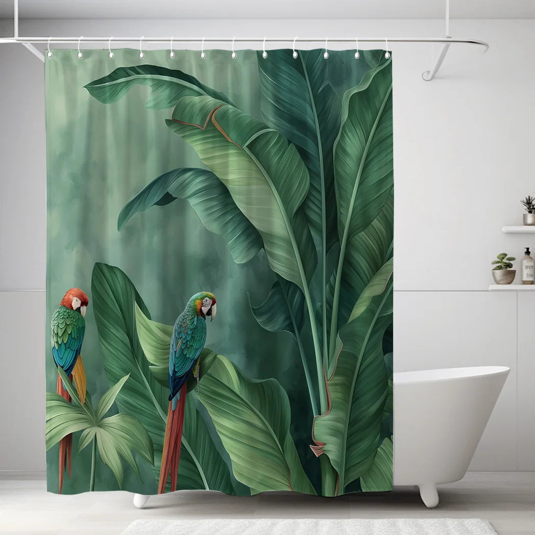 Rideau de douche Jungle Imperméable-Déco Exotique