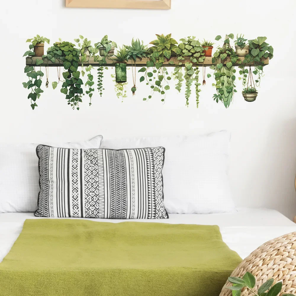 Stickers Plantes vertes étagère Déco-exotique.fr