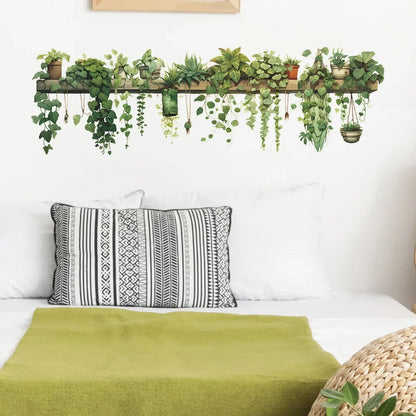 Stickers Plantes vertes étagère Déco-exotique.fr
