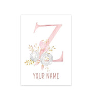 Poster Safari Bébé Rose Personnalisable Déco-exotique.fr