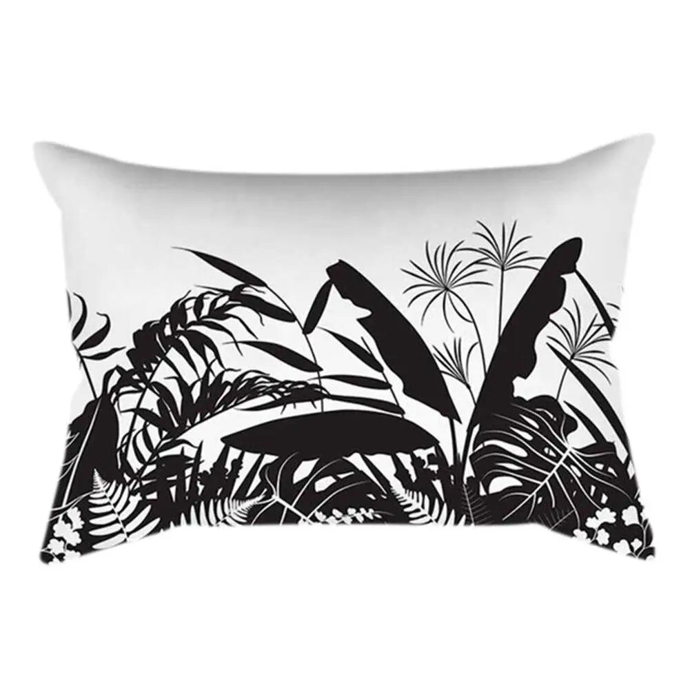 Coussin Jungle Blanc et Noir Déco-exotique.fr