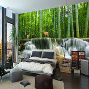 Papier peint Jungle Bambou et Cascade Déco-exotique.fr