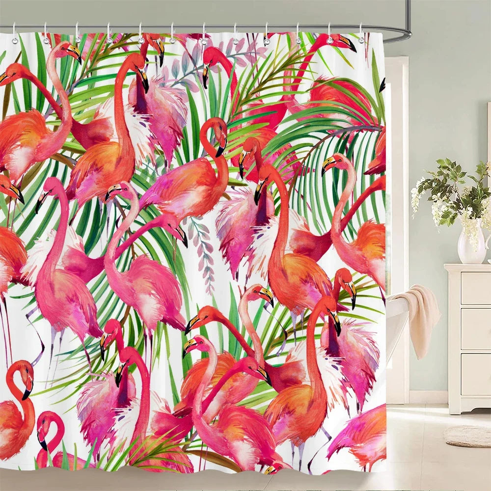 Rideau de douche Flamant Rose