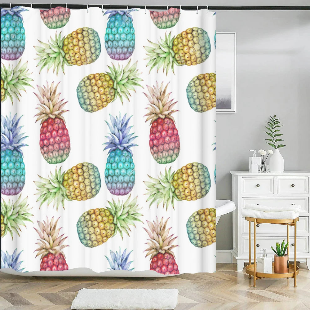 Rideau de Douche Ananas Coloré-Déco Exotique