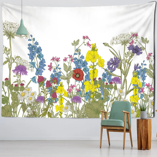 Tenture Murale Prairie Fleurie- Déco Exotique