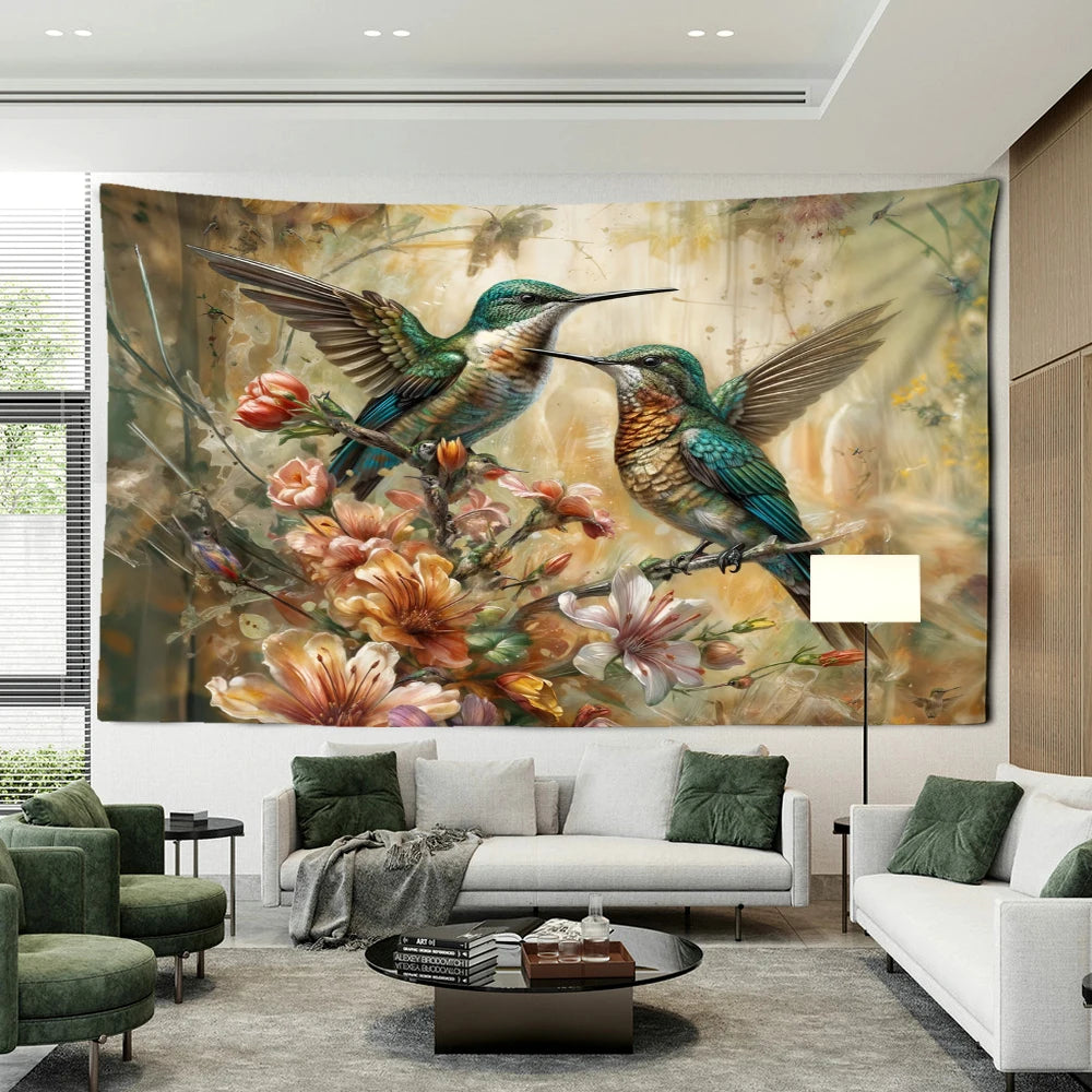 Tenture Vintage Colibri- Déco Exotique