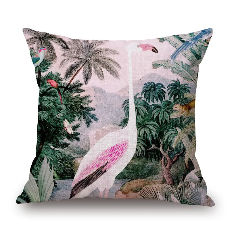 Coussin Jungle Tropicale Animaux Déco-exotique.fr