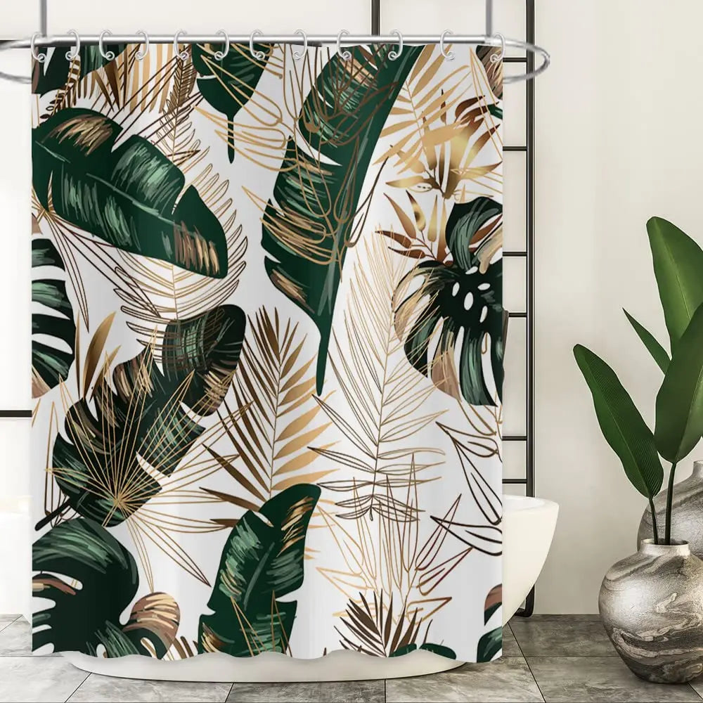 Rideau de douche Jungle Lavable en Machine-Déco Exotique