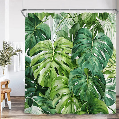 Rideau de douche Jungle Monstera-Déco Exotique